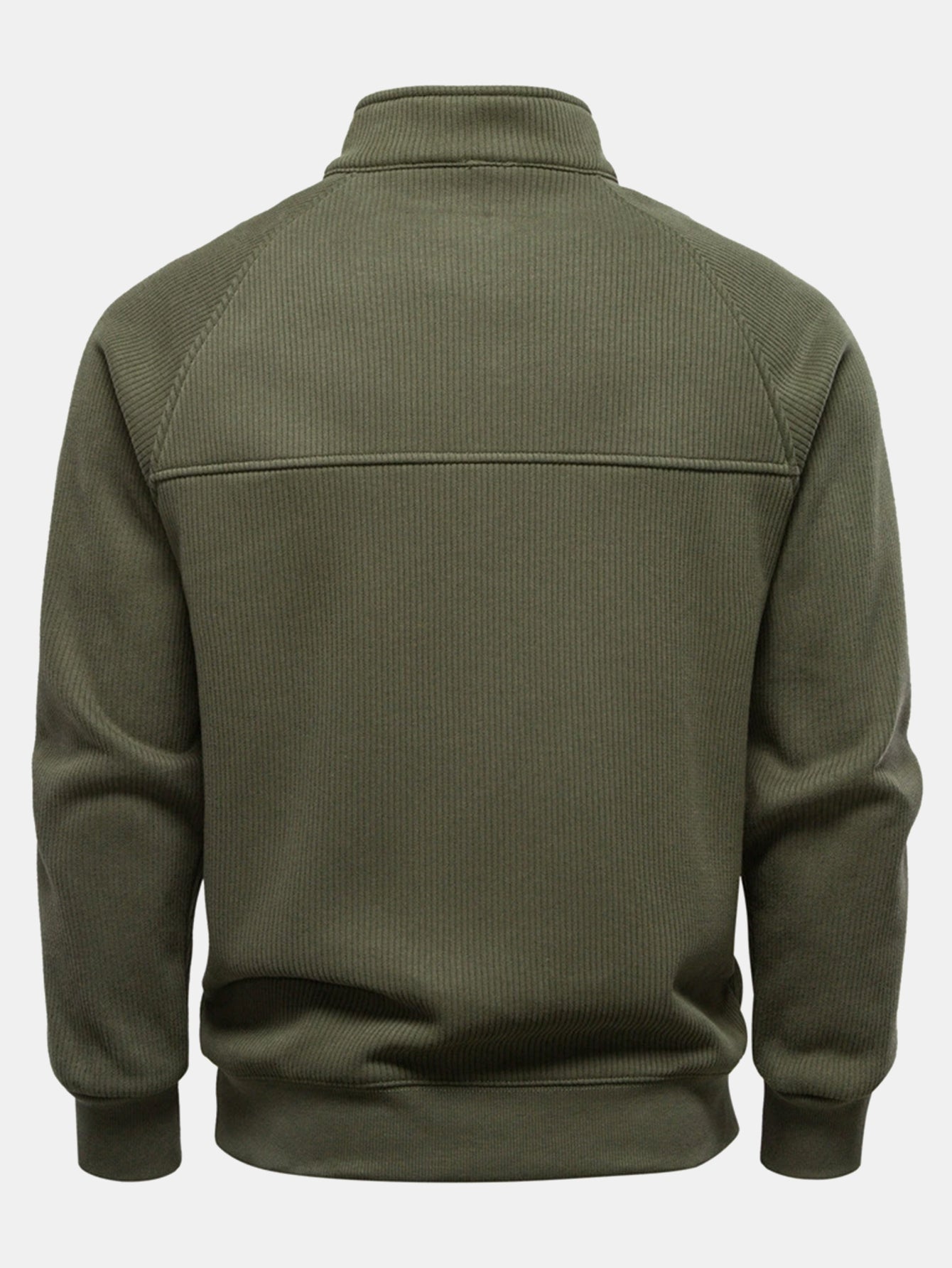 Ribbed Raglan Sleeve Quarter Zip Sweatshirt