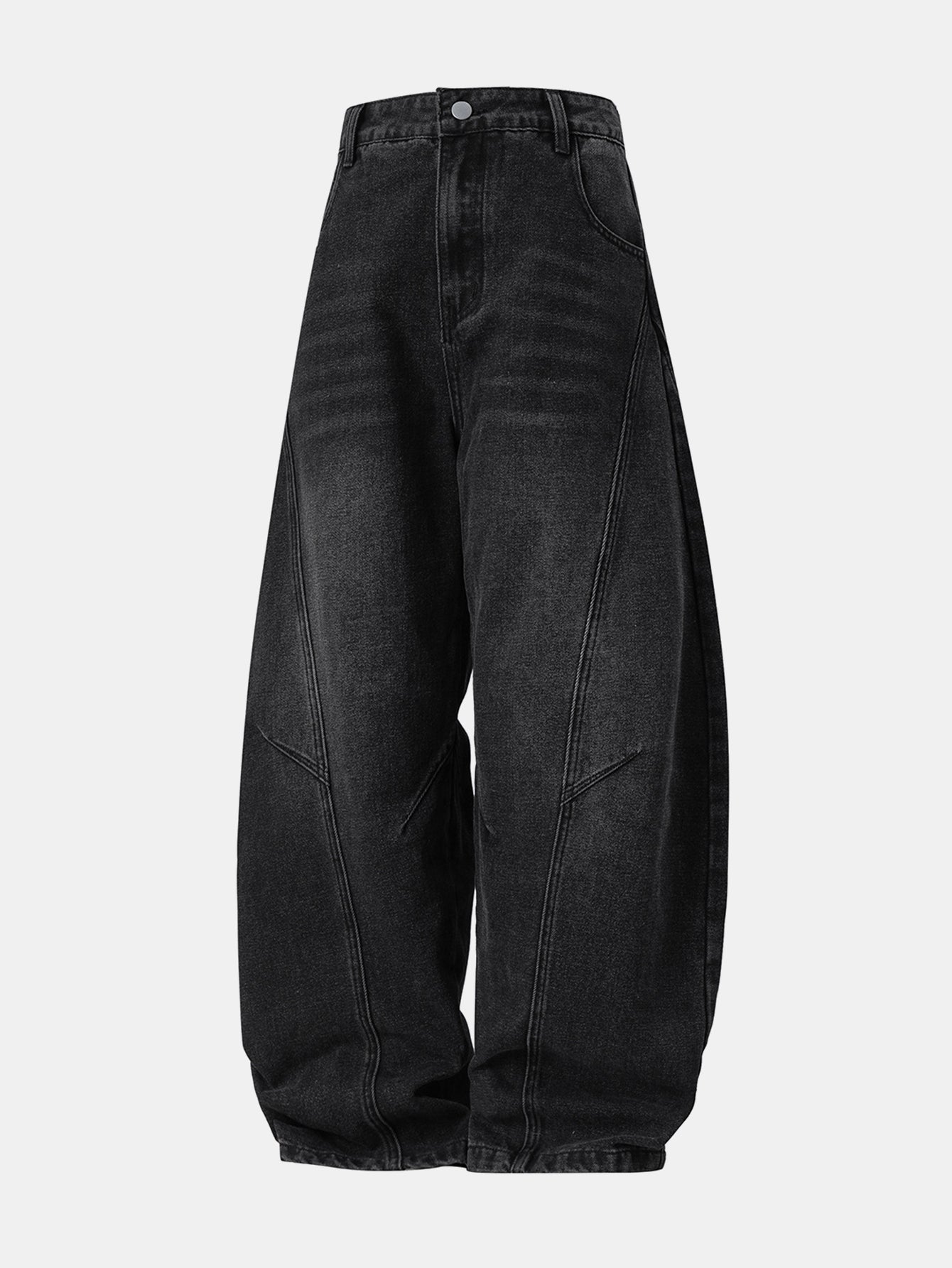 Washed Distressed Denim Baggy Pants