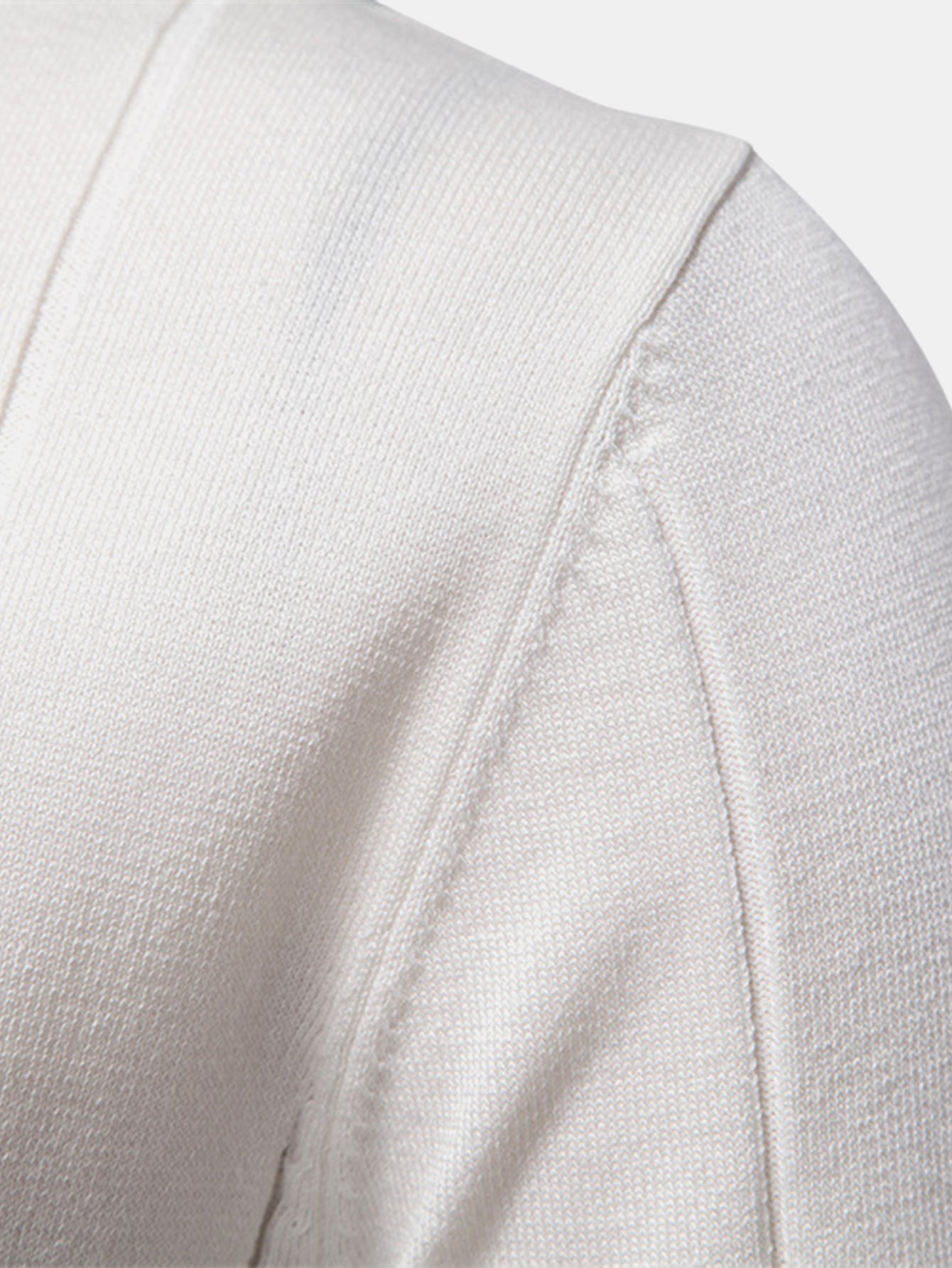 Contrast Trim Zipper Knit Polo Shirt