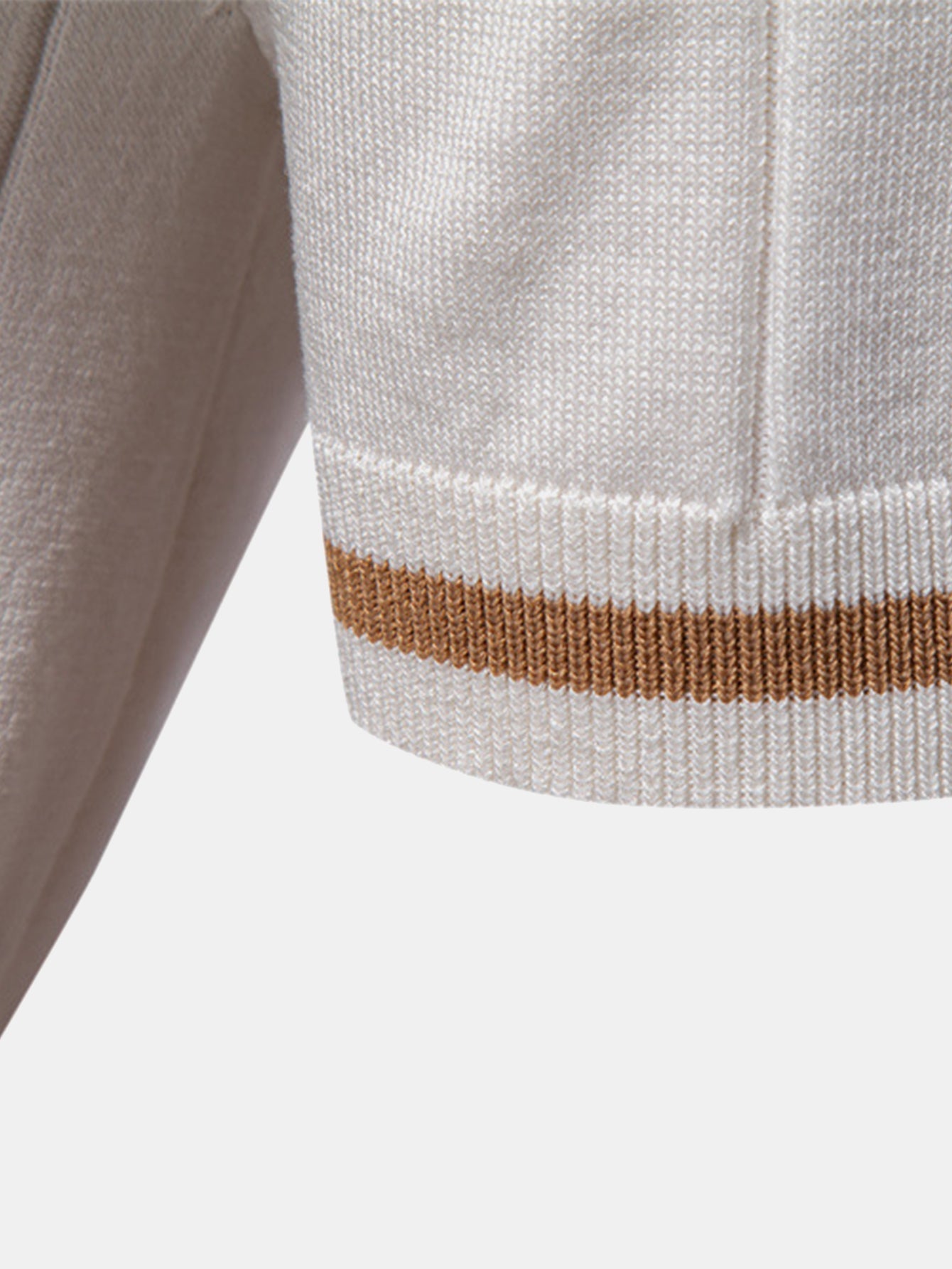 Contrast Trim Zipper Knit Polo Shirt