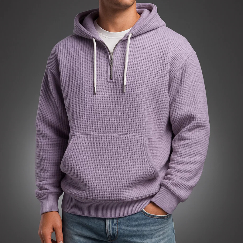 SWEAT À CAPUCHE EN MAILLE WAFFLE POUR HOMME