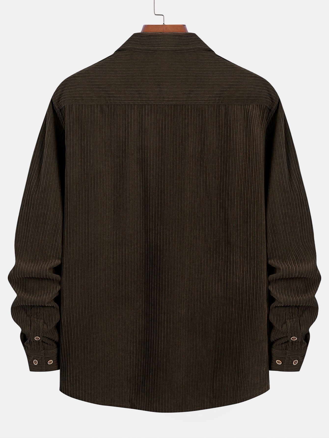 Long Sleeve Corduroy Pocket Button Up Shirt