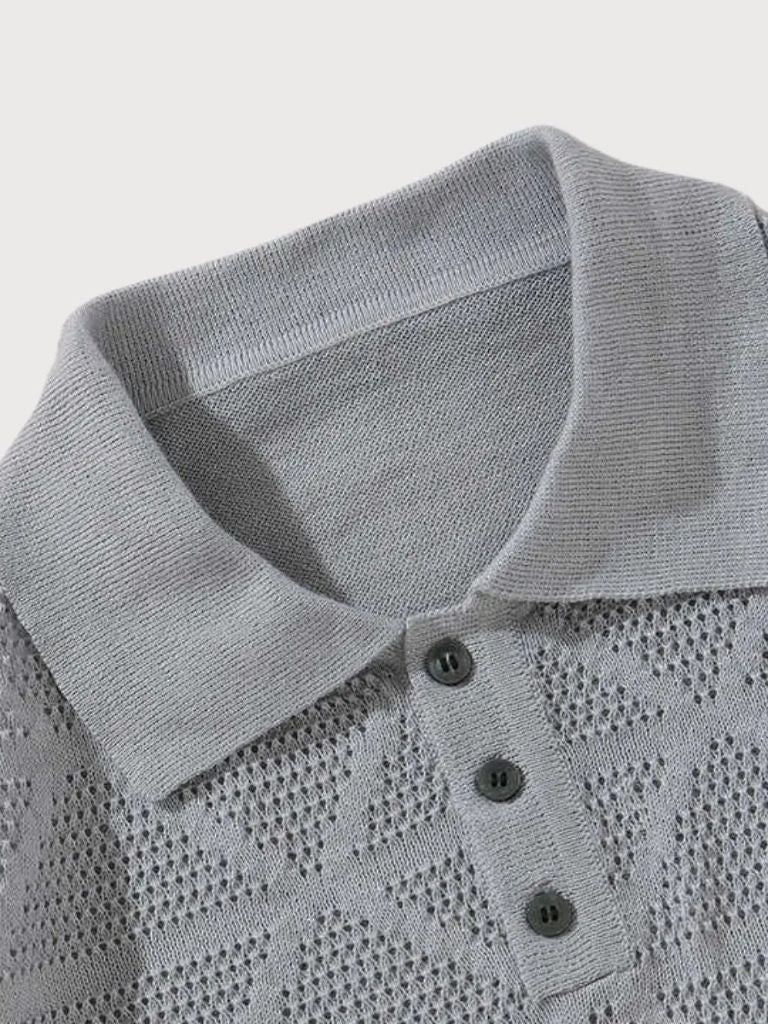 Woven Leather Polo