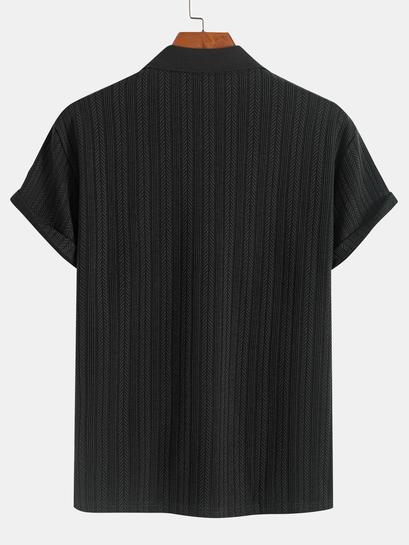 Textured Zipper Polo