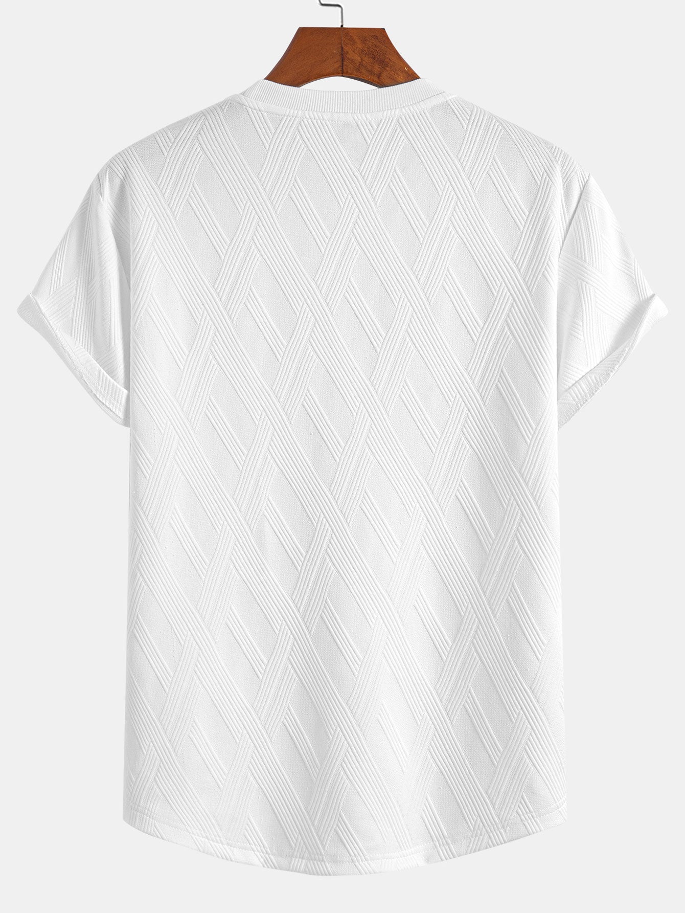 Diamond Jacquard Arc Hem T-Shirt