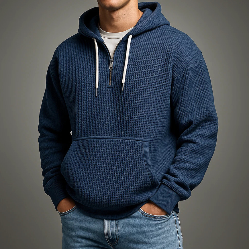 SWEAT À CAPUCHE EN MAILLE WAFFLE POUR HOMME