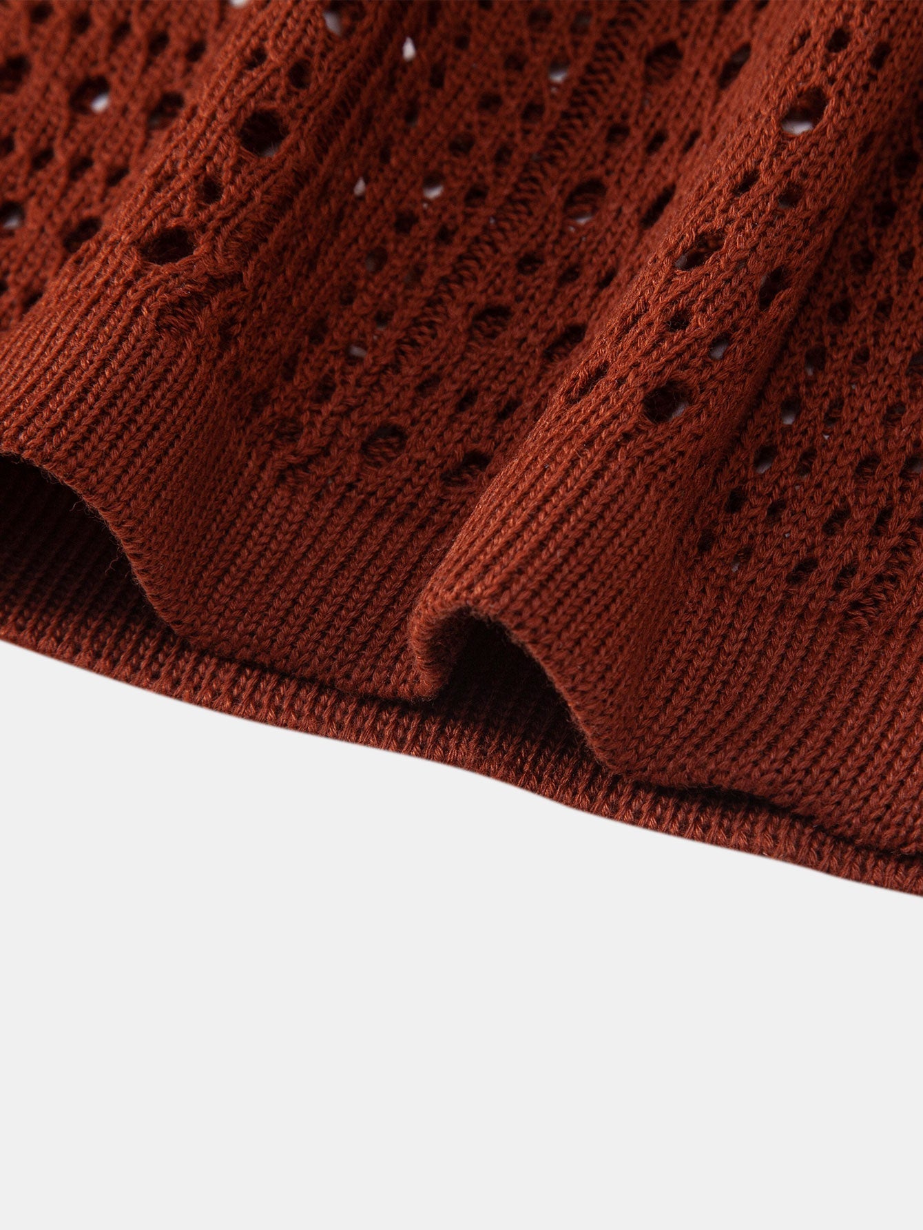 Crochet V Neck Polo Shirt