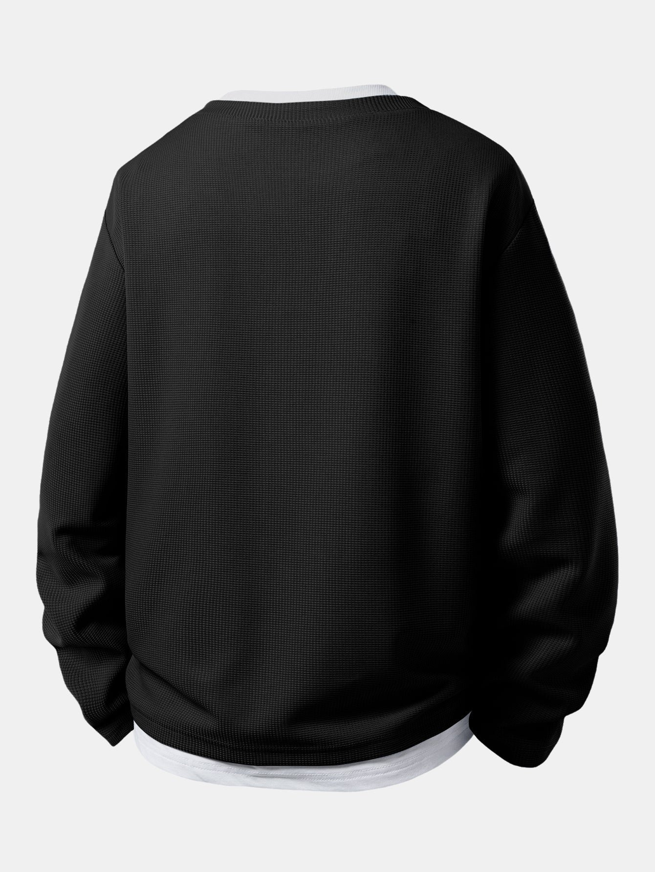 2 In 1 Button V-Neck Waffle T-Shirt With Pocket