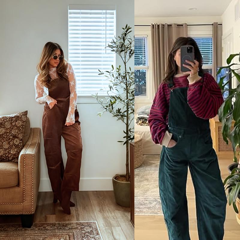 Adjustable Corduroy Barrel Jumpsuit (with Pockets)