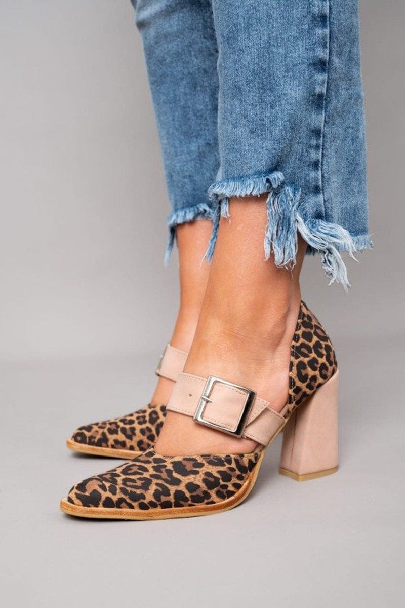 Ilana™ | Talons bloc avec imprimé léopard audacieux