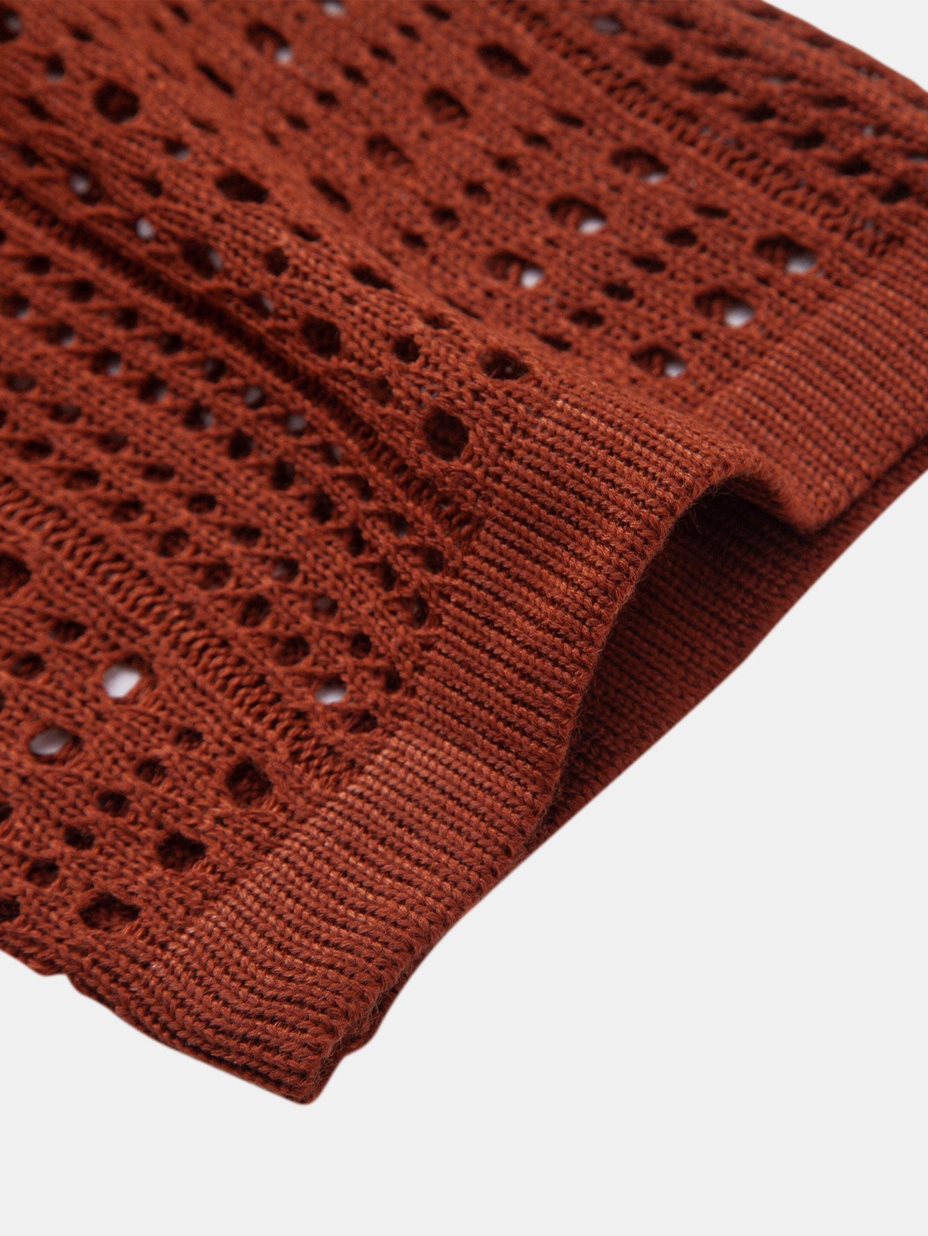 Crochet V Neck Polo Shirt