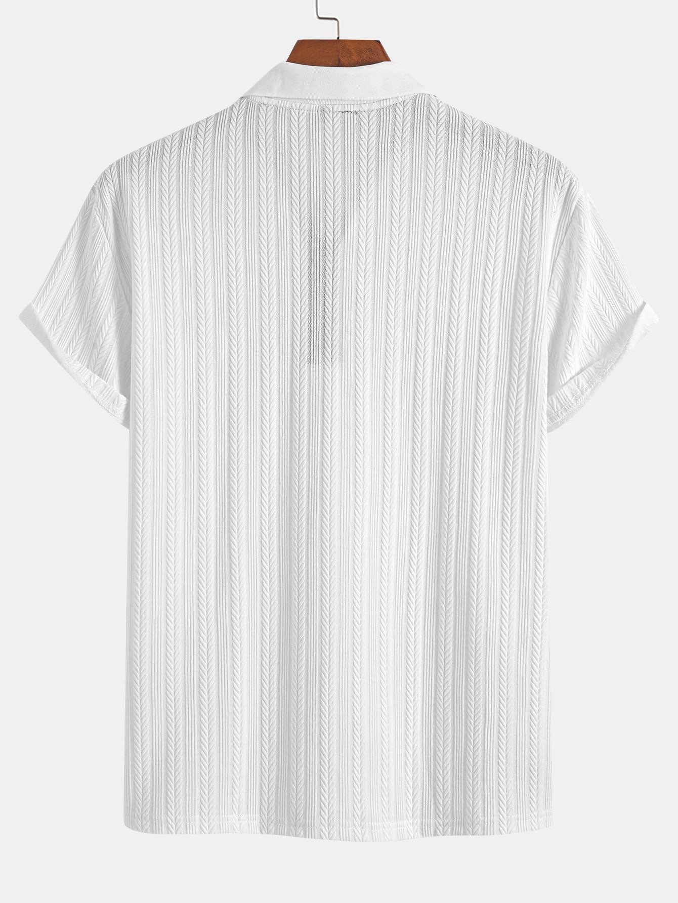 Textured Zipper Polo