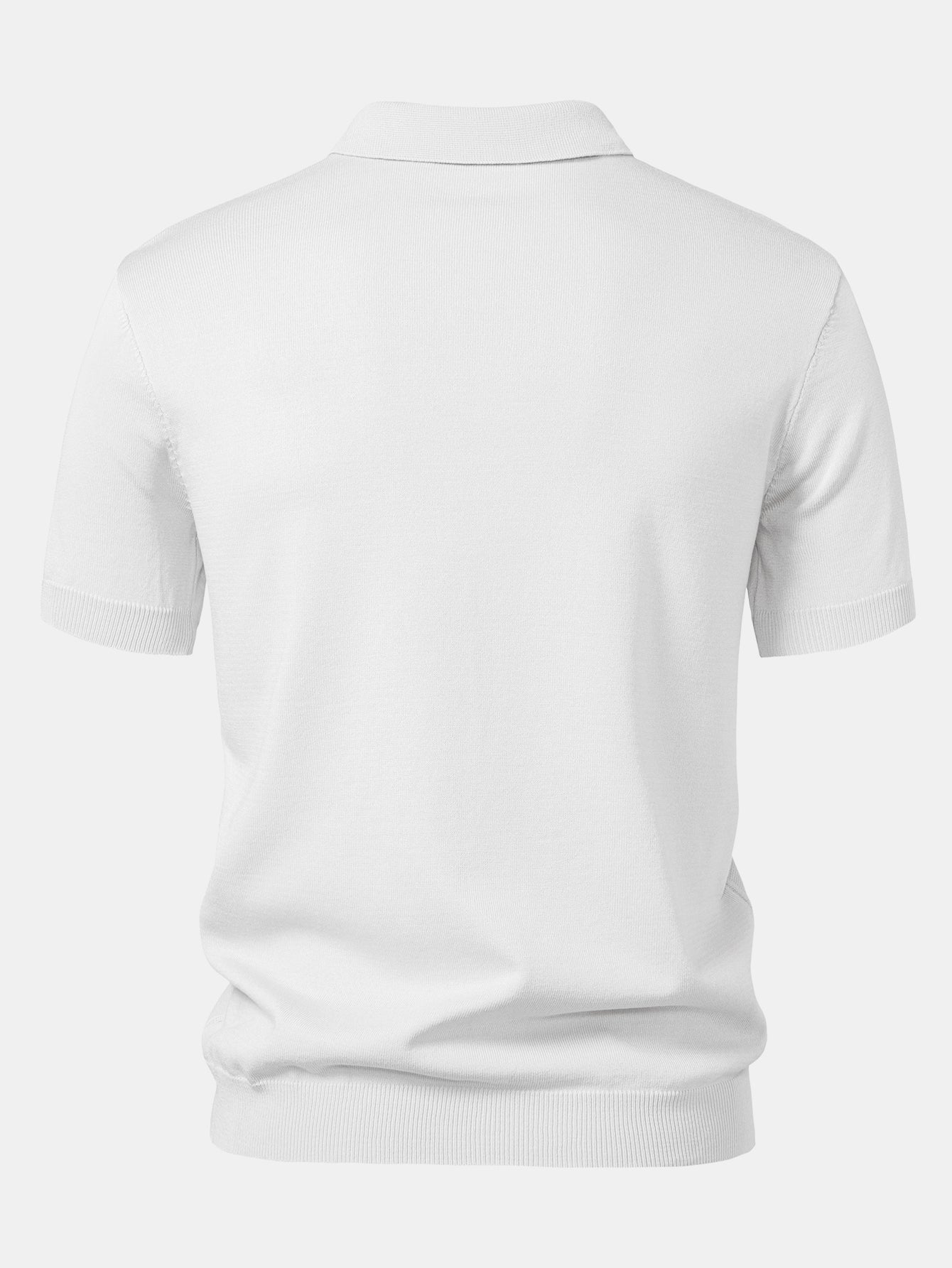 Stripe Jacquard Knit Polo Shirt & Straight Leg Ribbed Pants