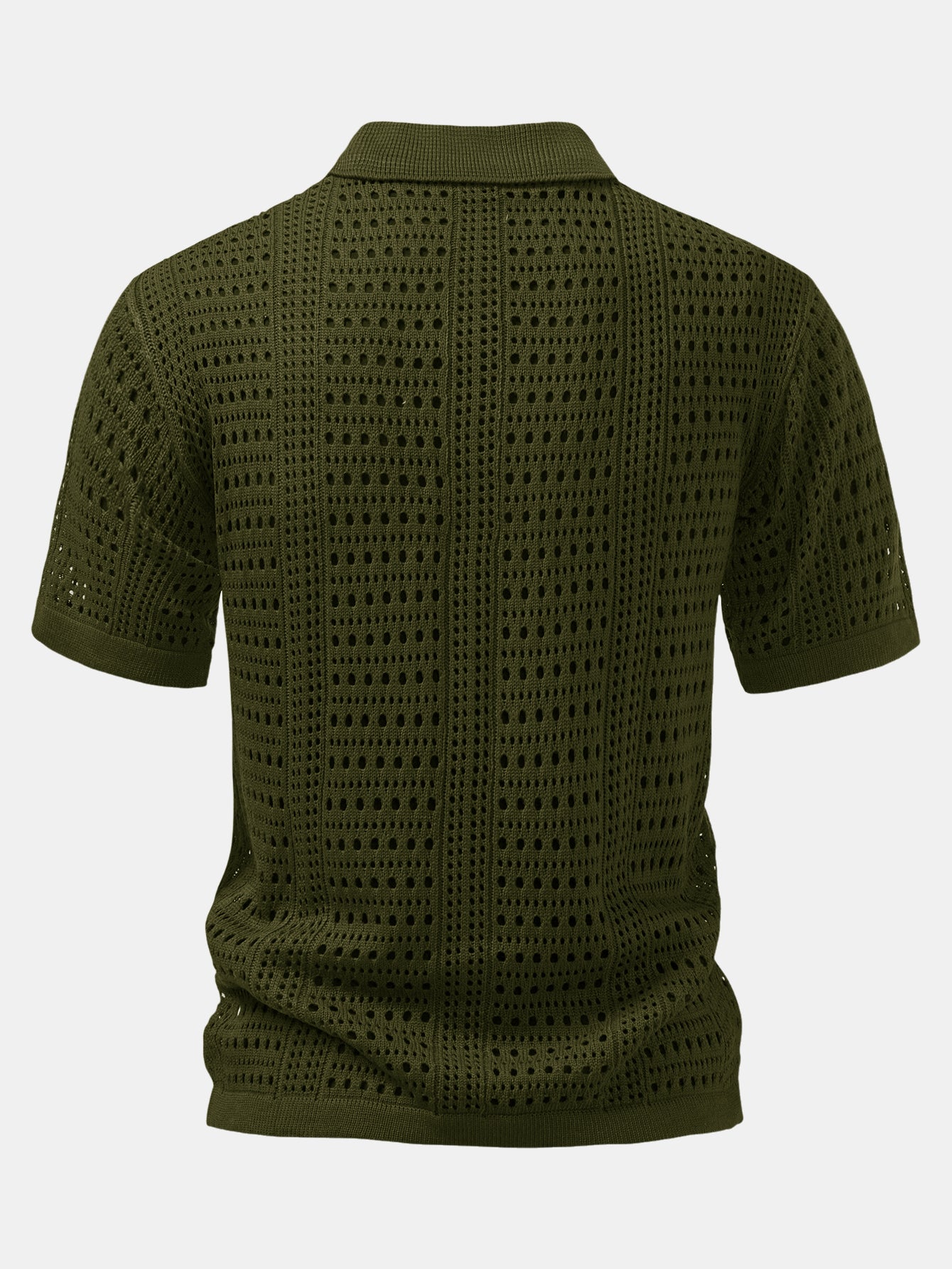 Crochet V Neck Polo Shirt