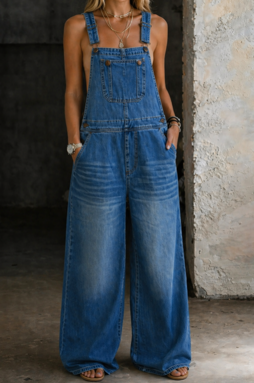 Abril | Mono Denim Avec Taille Élastique