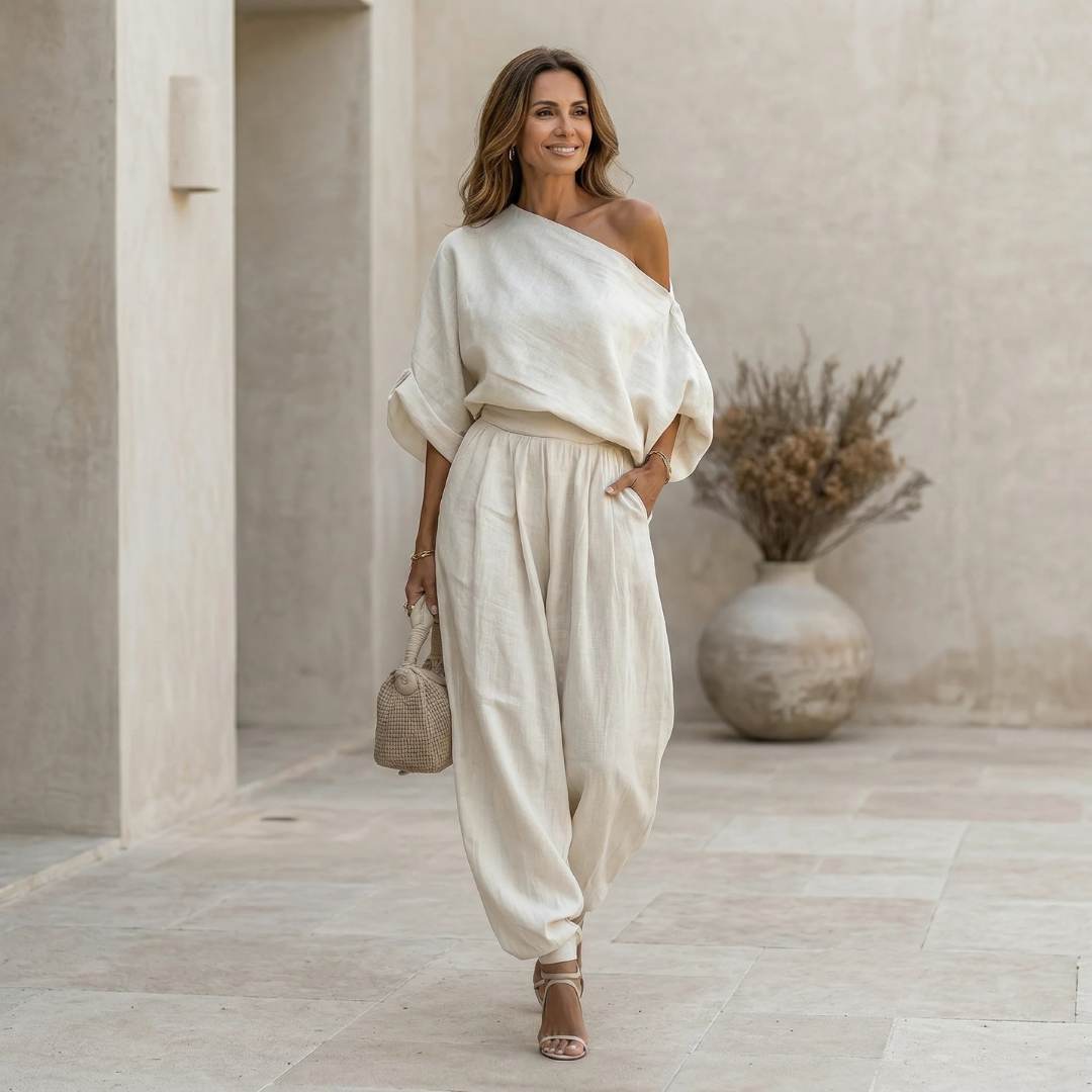 Annamária – Ensemble en toile premium à manches tombantes