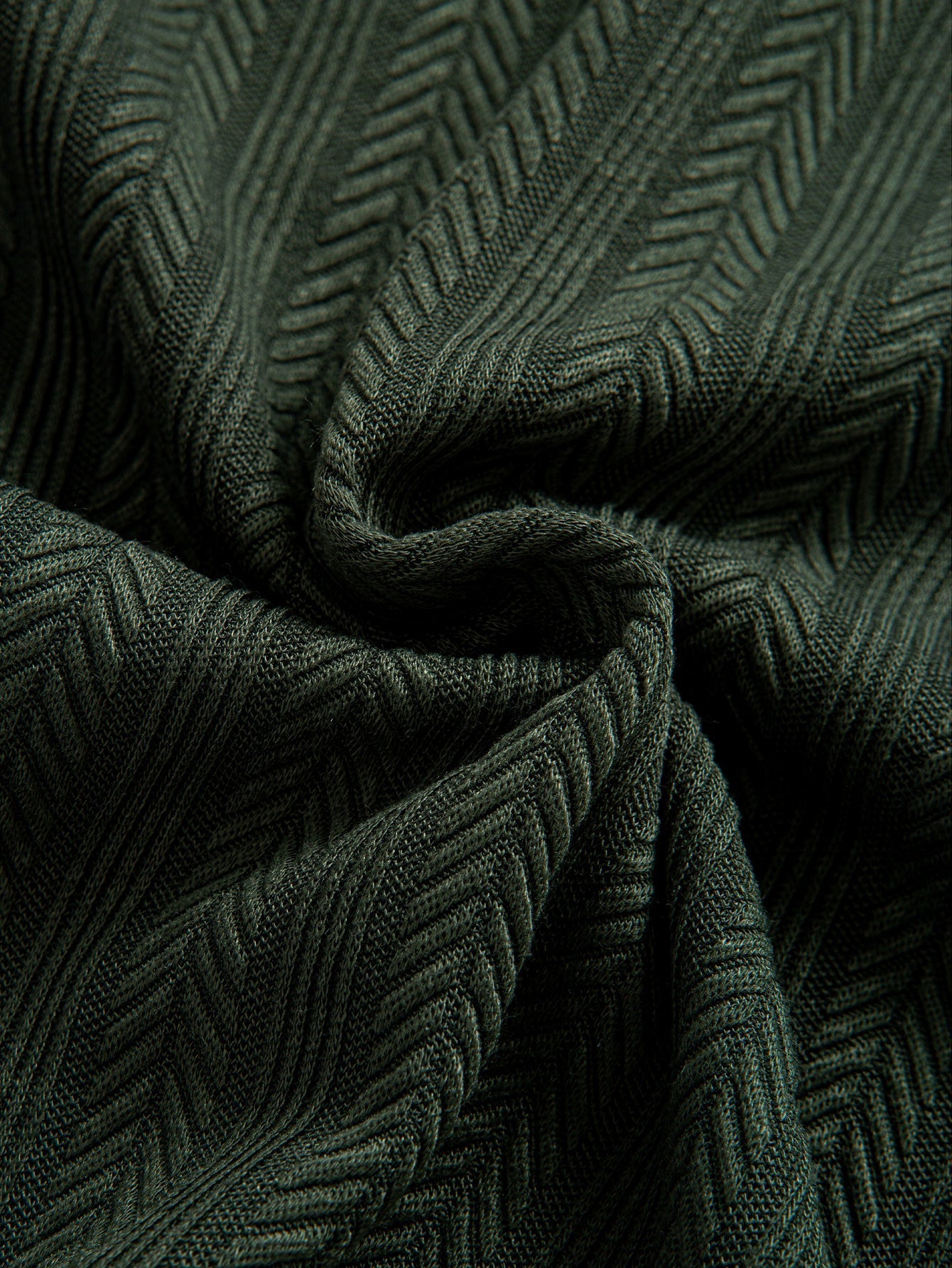 Textured Zipper Polo