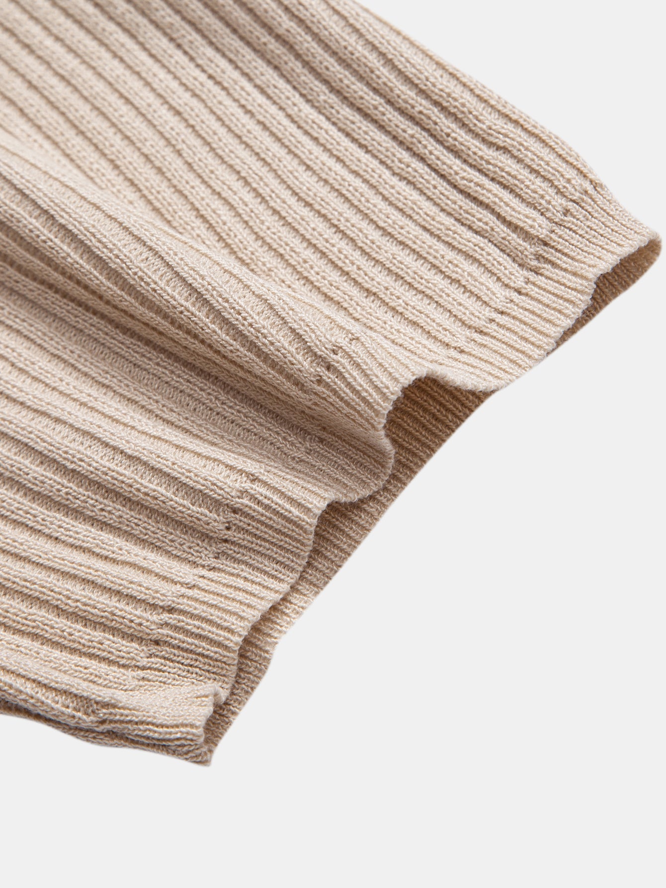 Ribbed Mock Neck Knitted Sweater T-Shirt