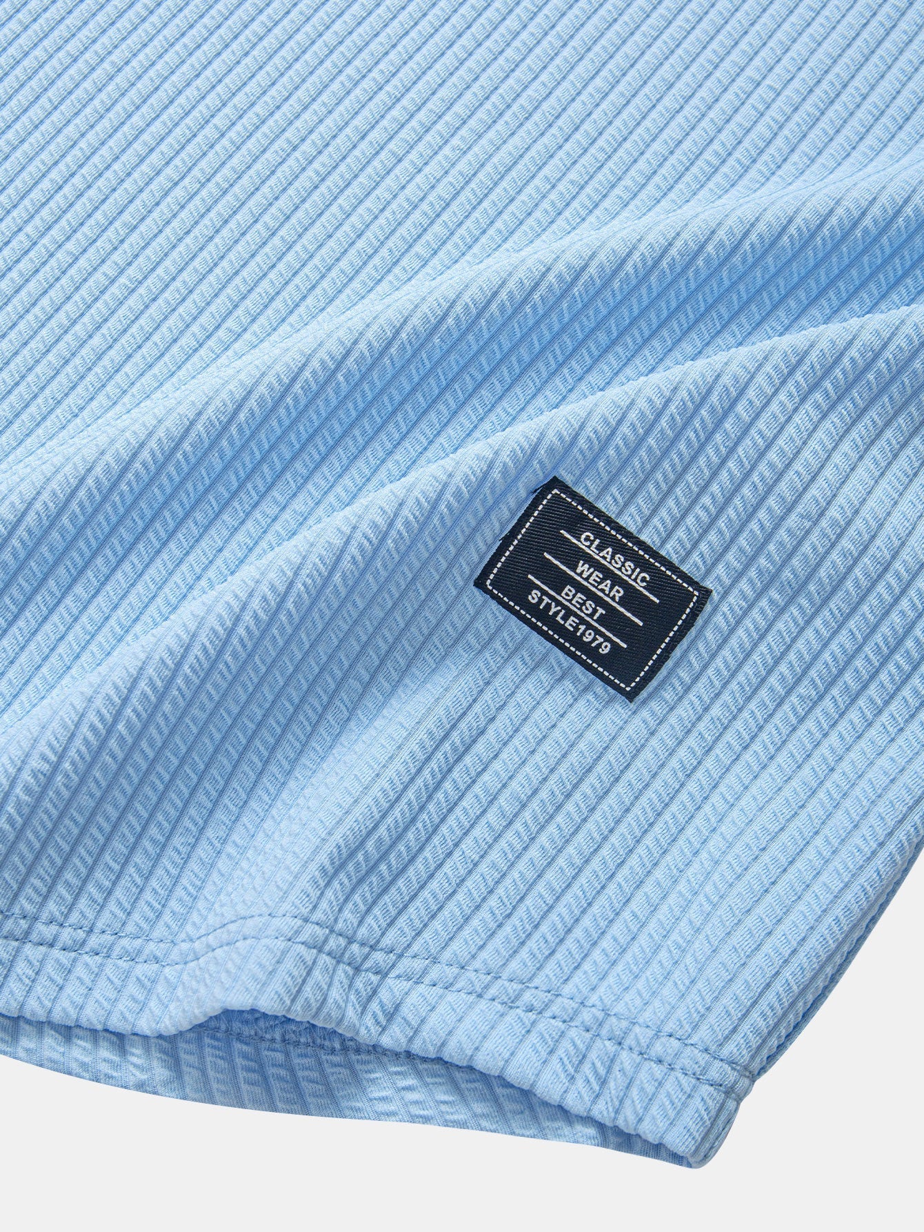 Ribbed Hooded Arc Hem T-Shirt