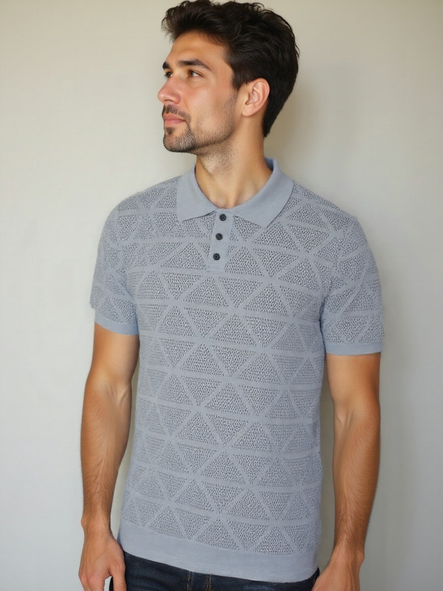 Woven Leather Polo