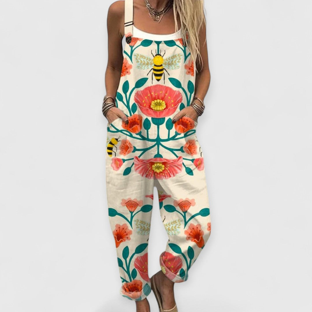 Isla | Vintage Floral Jumpsuit for Women