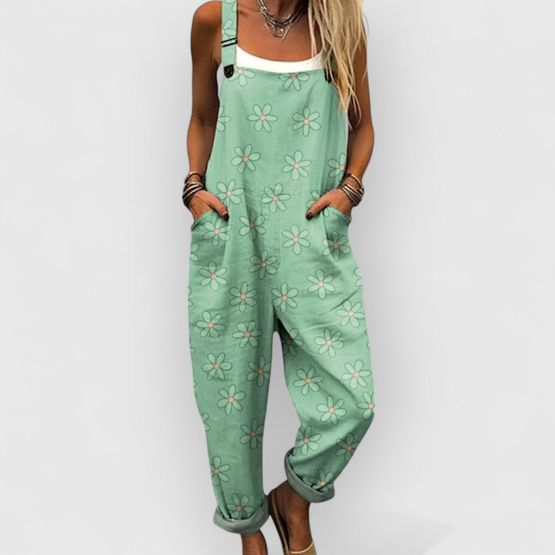 Blythe | Women's Vintage Floral Wide-Leg Jumpsuit