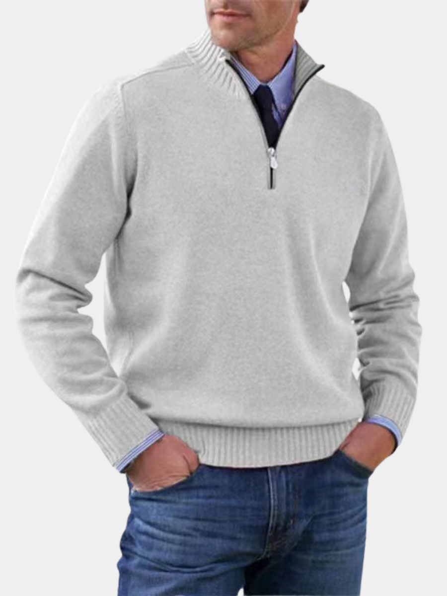 PULL ÉLÉGANT HOMME À MI-ZIP