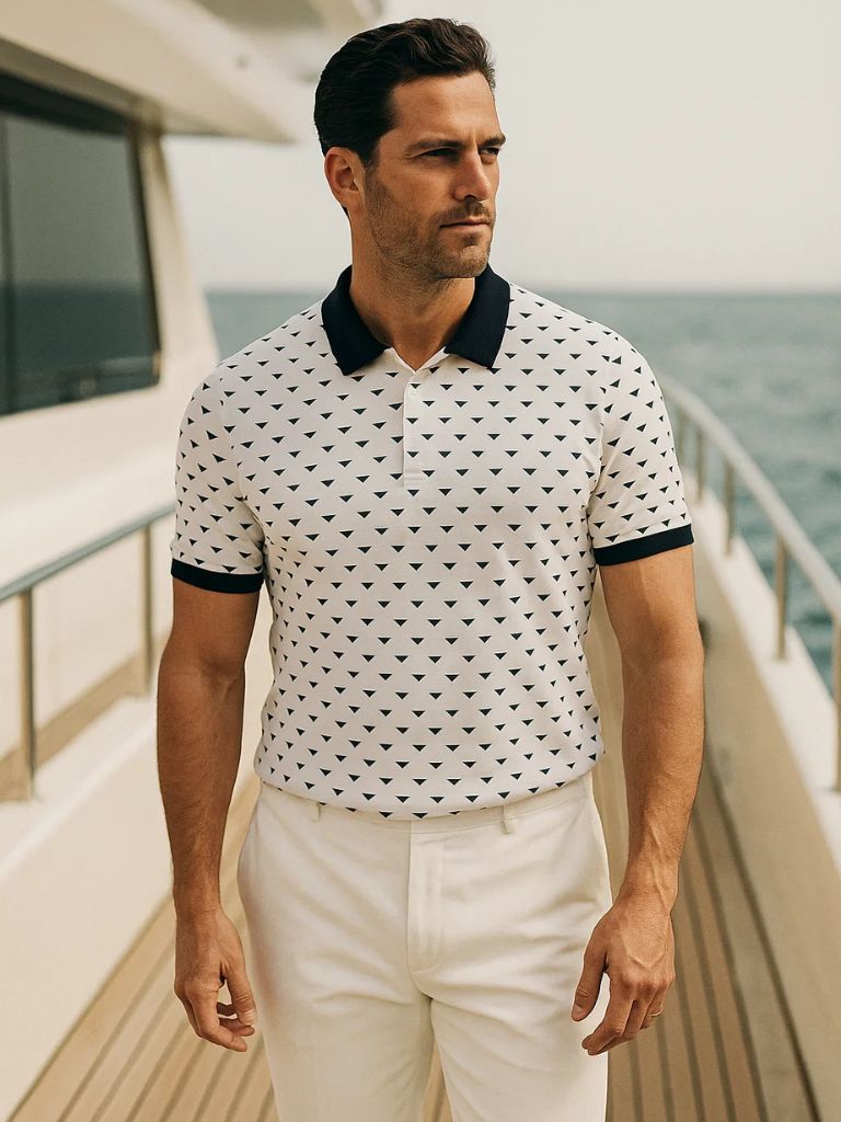Navy Belmont Polo Leviana