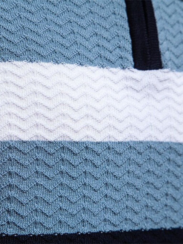 Classic Fitted Polo with Zip Collar and Short Sleeves - Finley & Family