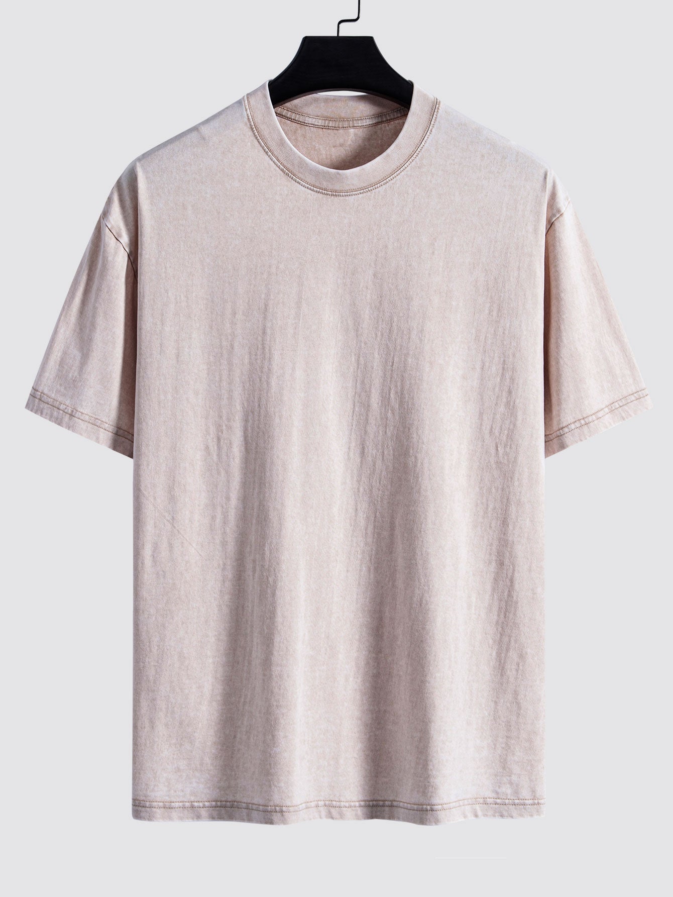 Basic Washed Distressed Drop Shoulder Oversize T-Shirt