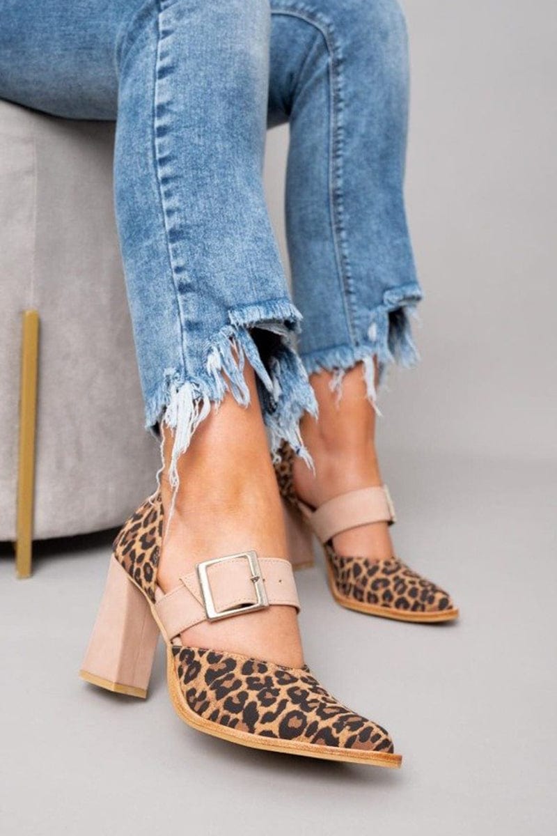 Ilana™ | Talons bloc avec imprimé léopard audacieux