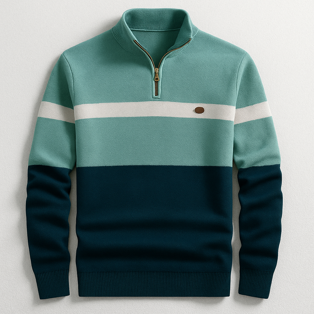 PULL HOMME AVEC ZIP AU COL