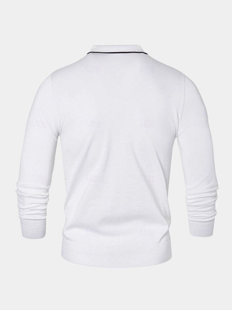 Ivory Elite Long Sleeve Polo Leviana