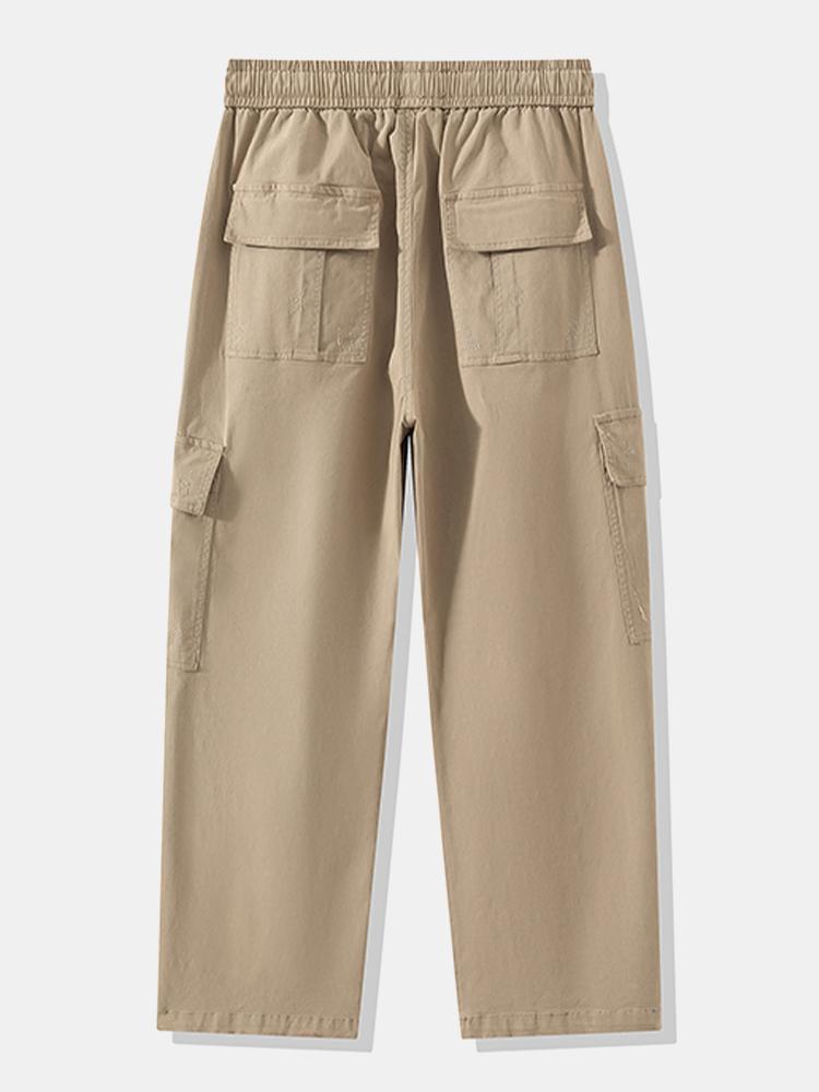 Straight Leg Cotton Cargo Pants
