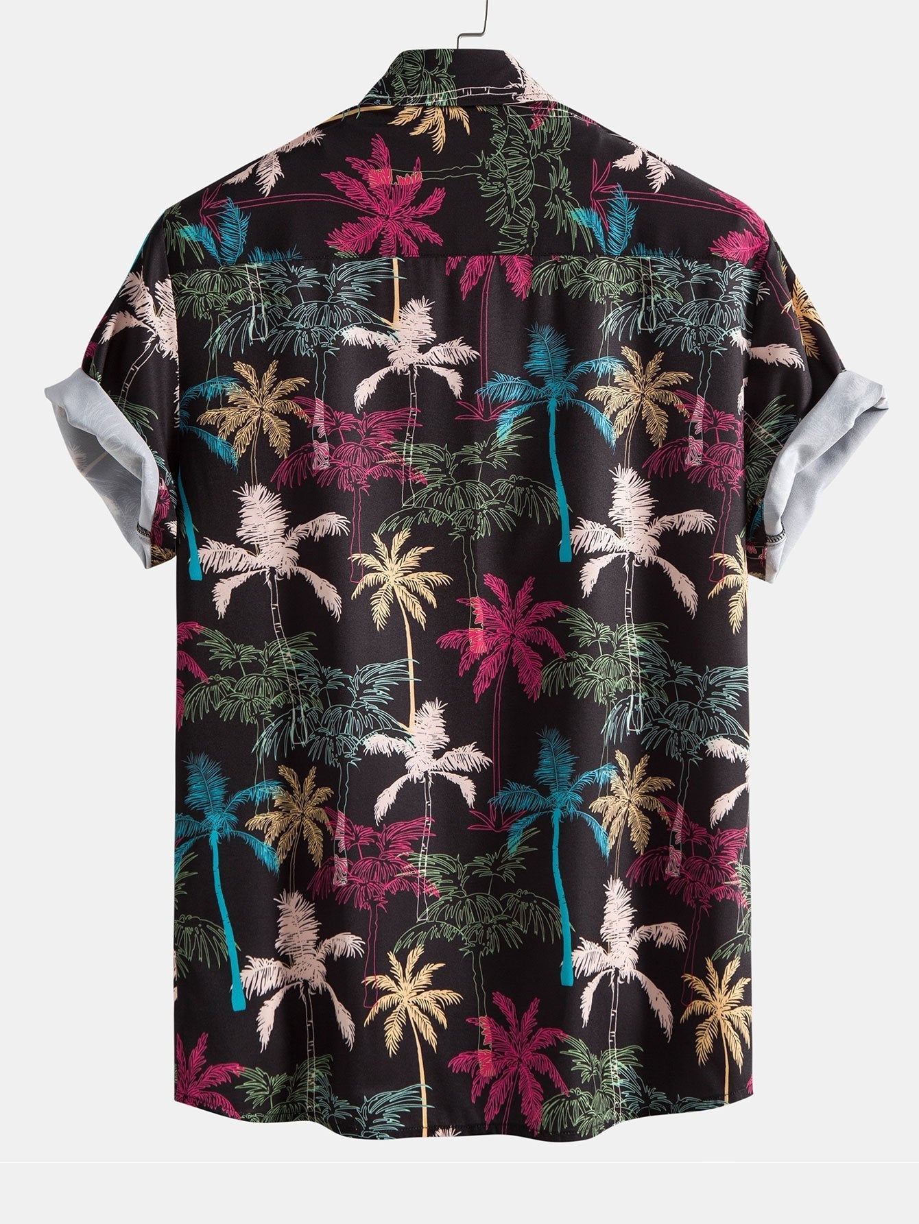 Palm Tree Print Button Up Shirt