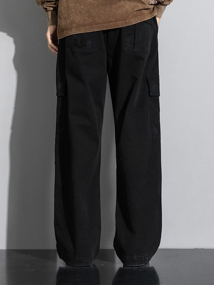 Straight Leg Cotton Cargo Pants