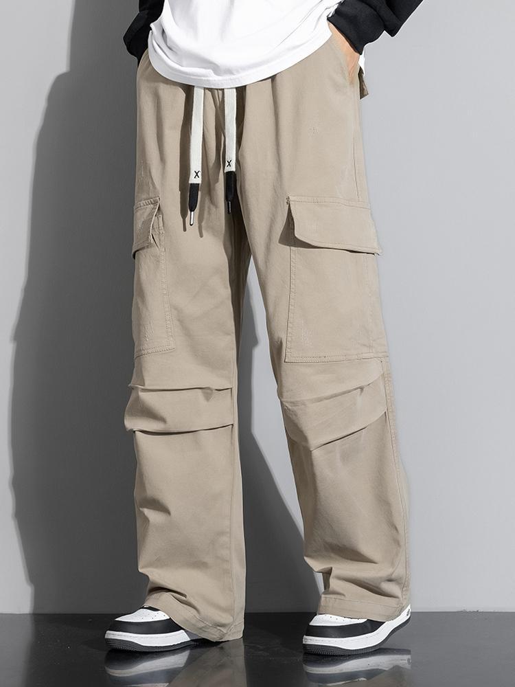 Straight Leg Cotton Cargo Pants