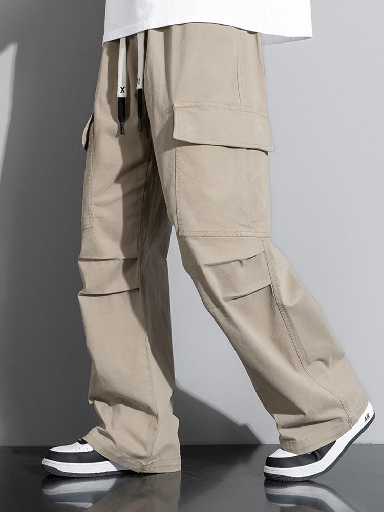 Straight Leg Cotton Cargo Pants