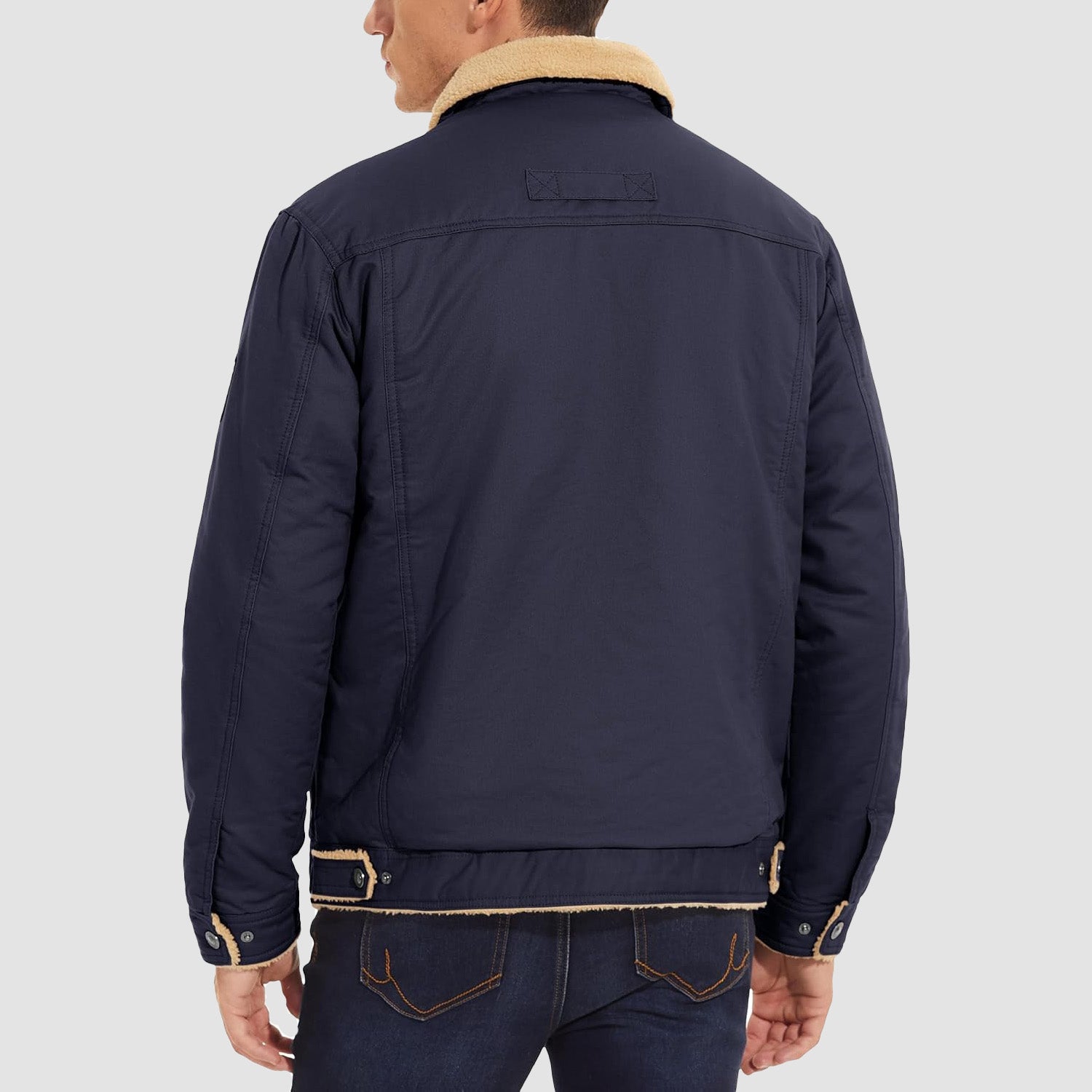 Men's Sherpa Lined Jacket with Multi Pockets
