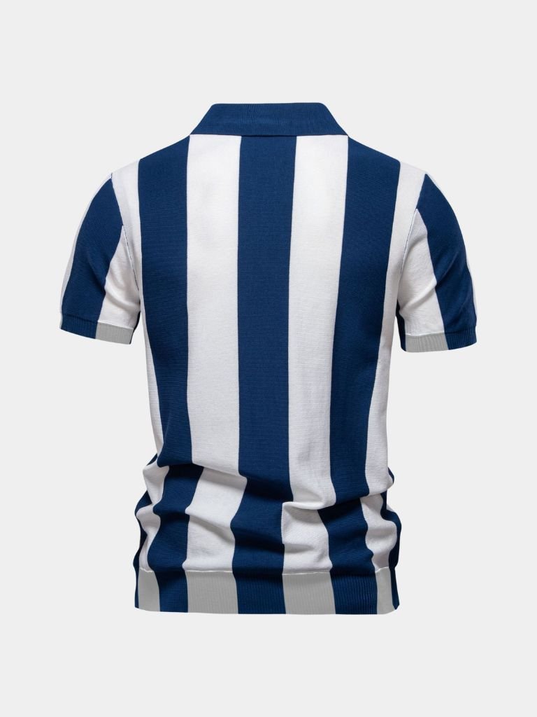 Navy Striped Polo - Finley & Family