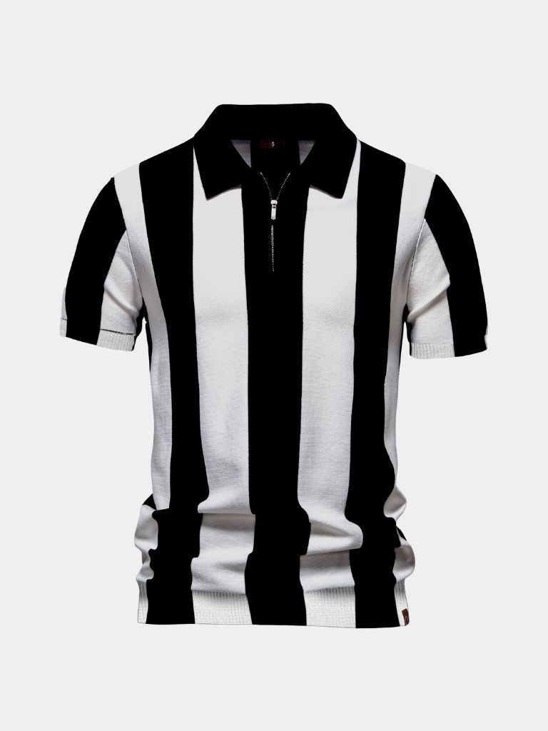 Navy Striped Polo - Finley & Family