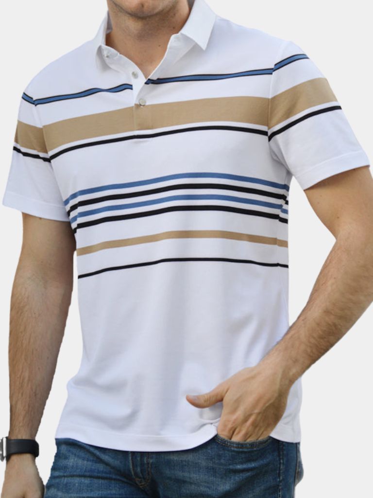 Sunset Striped Polo