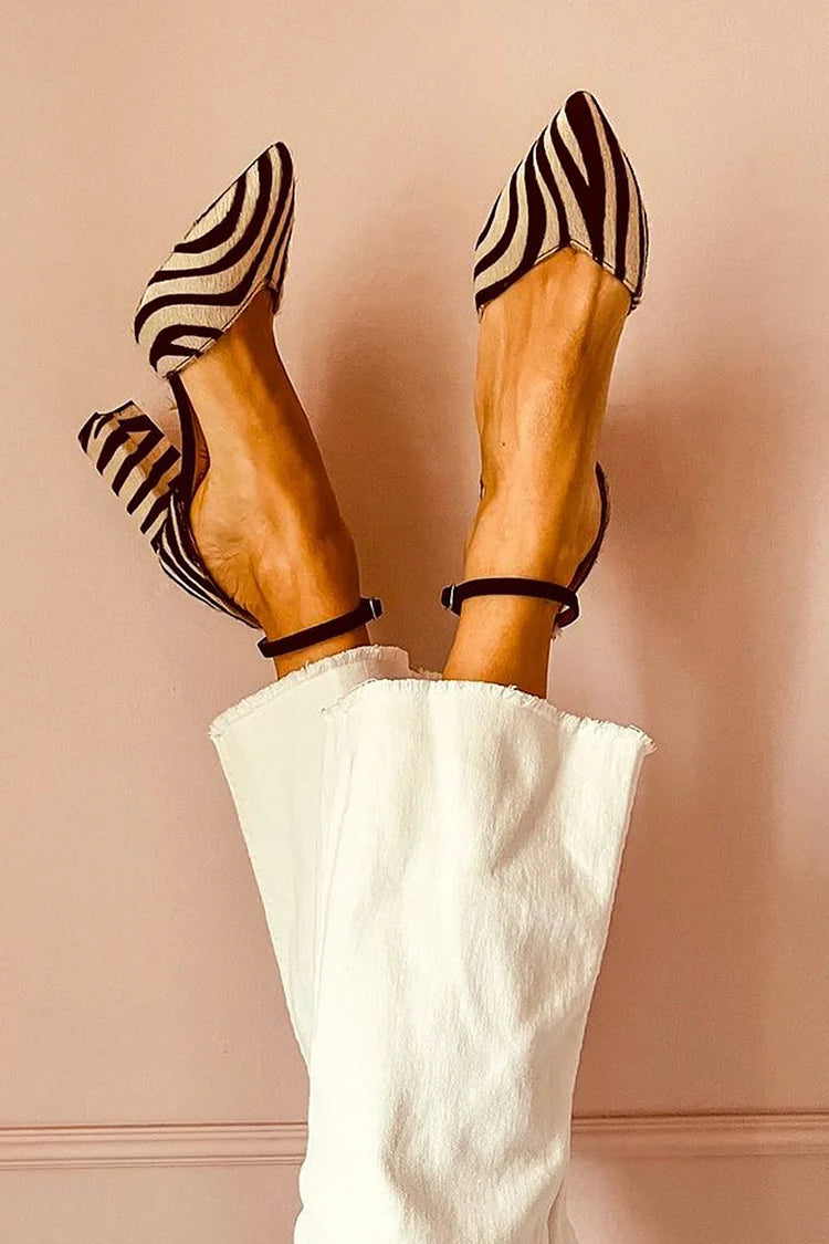 Keren™ | Talons Aiguille avec Imprimé Zèbre
