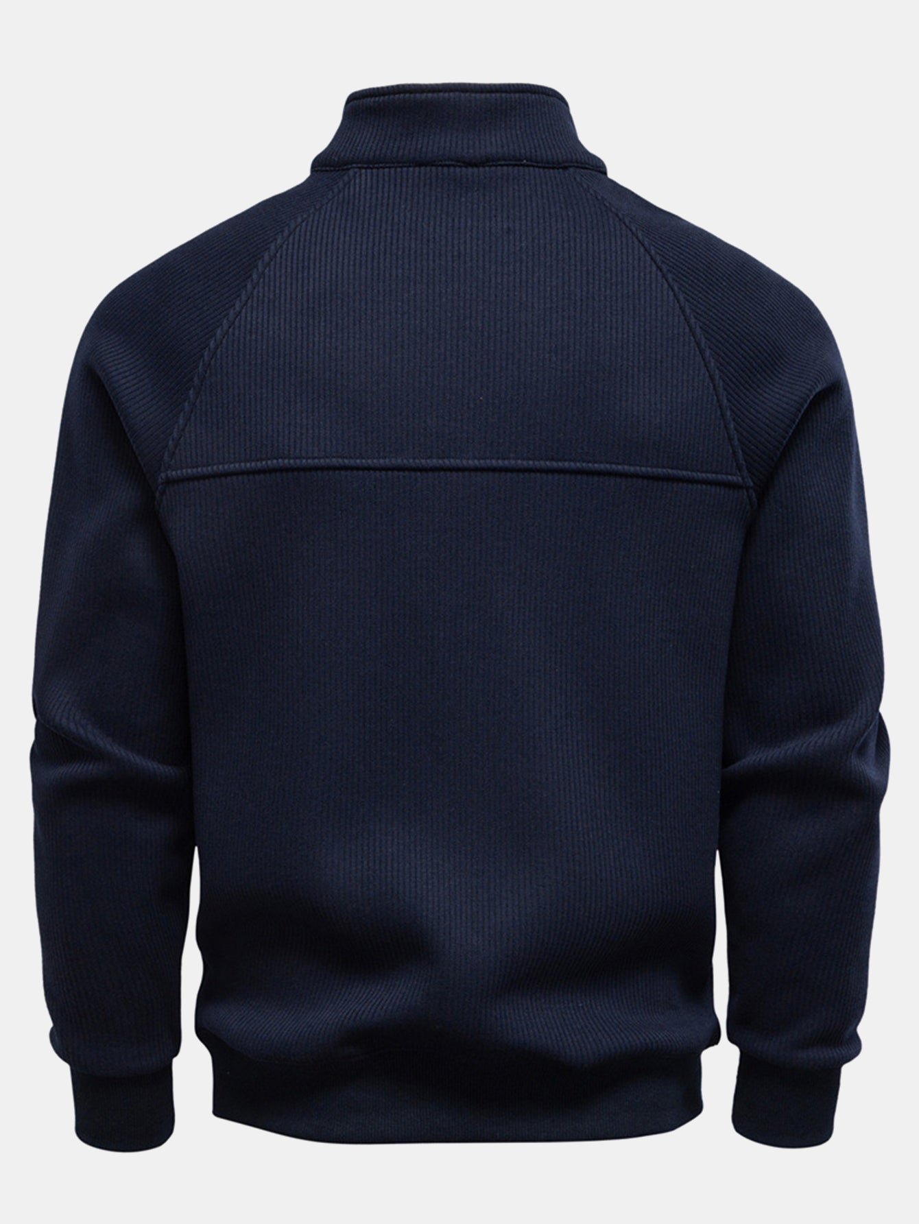 Ribbed Raglan Sleeve Quarter Zip Sweatshirt