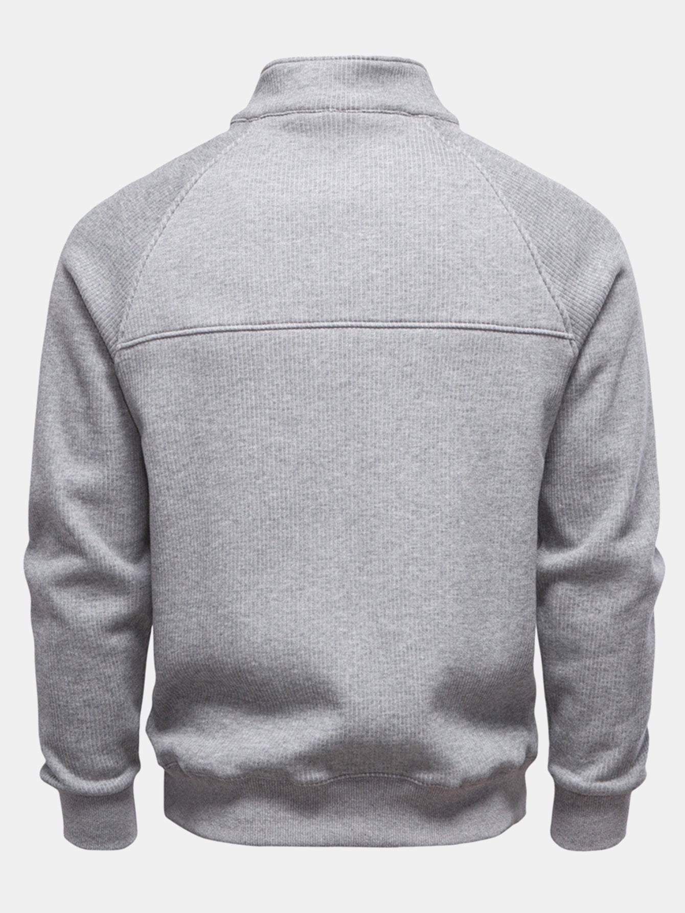Ribbed Raglan Sleeve Quarter Zip Sweatshirt
