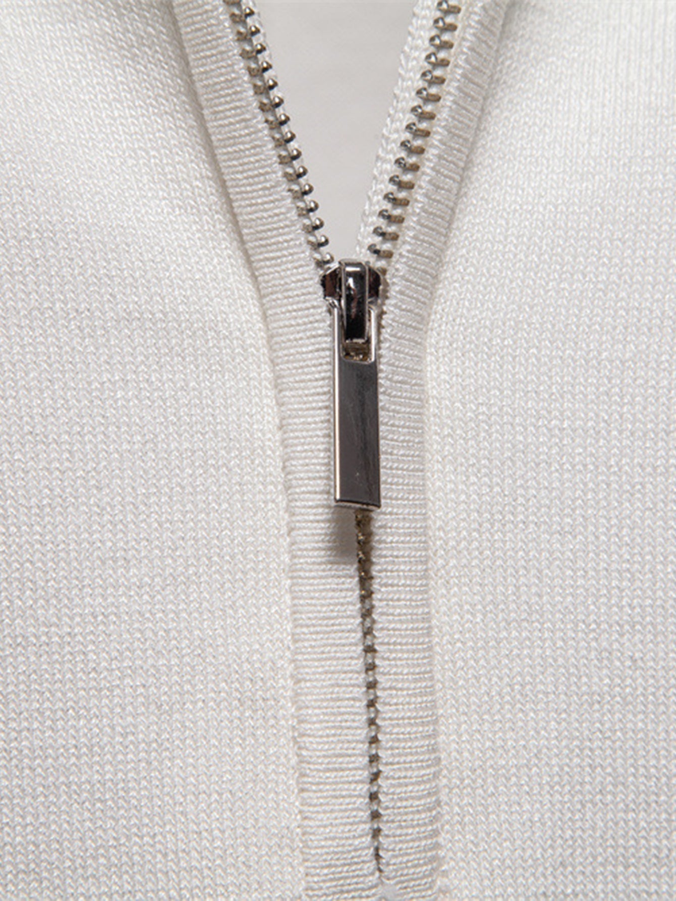 Contrast Trim Zipper Knit Polo Shirt