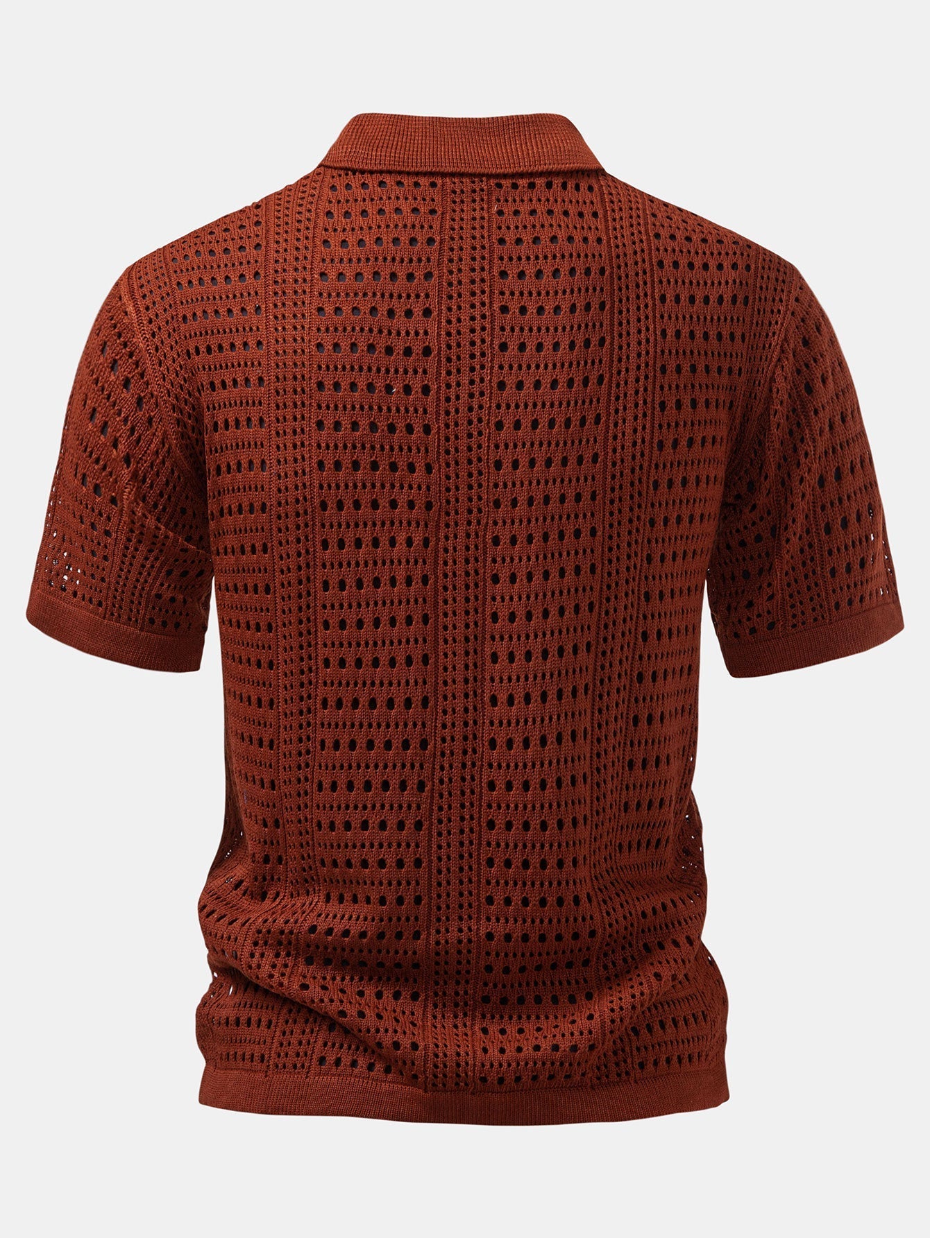 Crochet  V Neck Polo Shirt