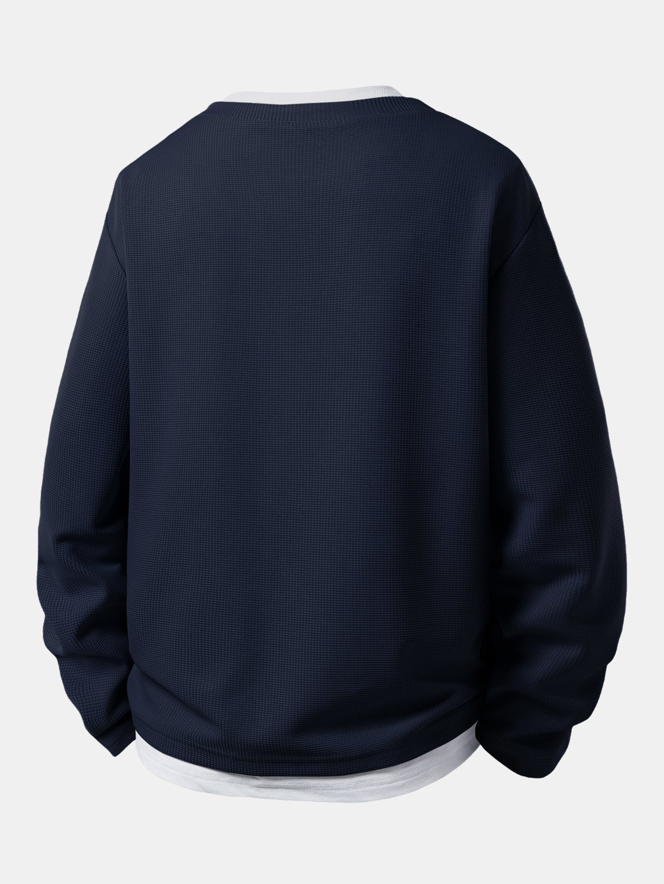 2 In 1 Button V-Neck Waffle T-Shirt With Pocket