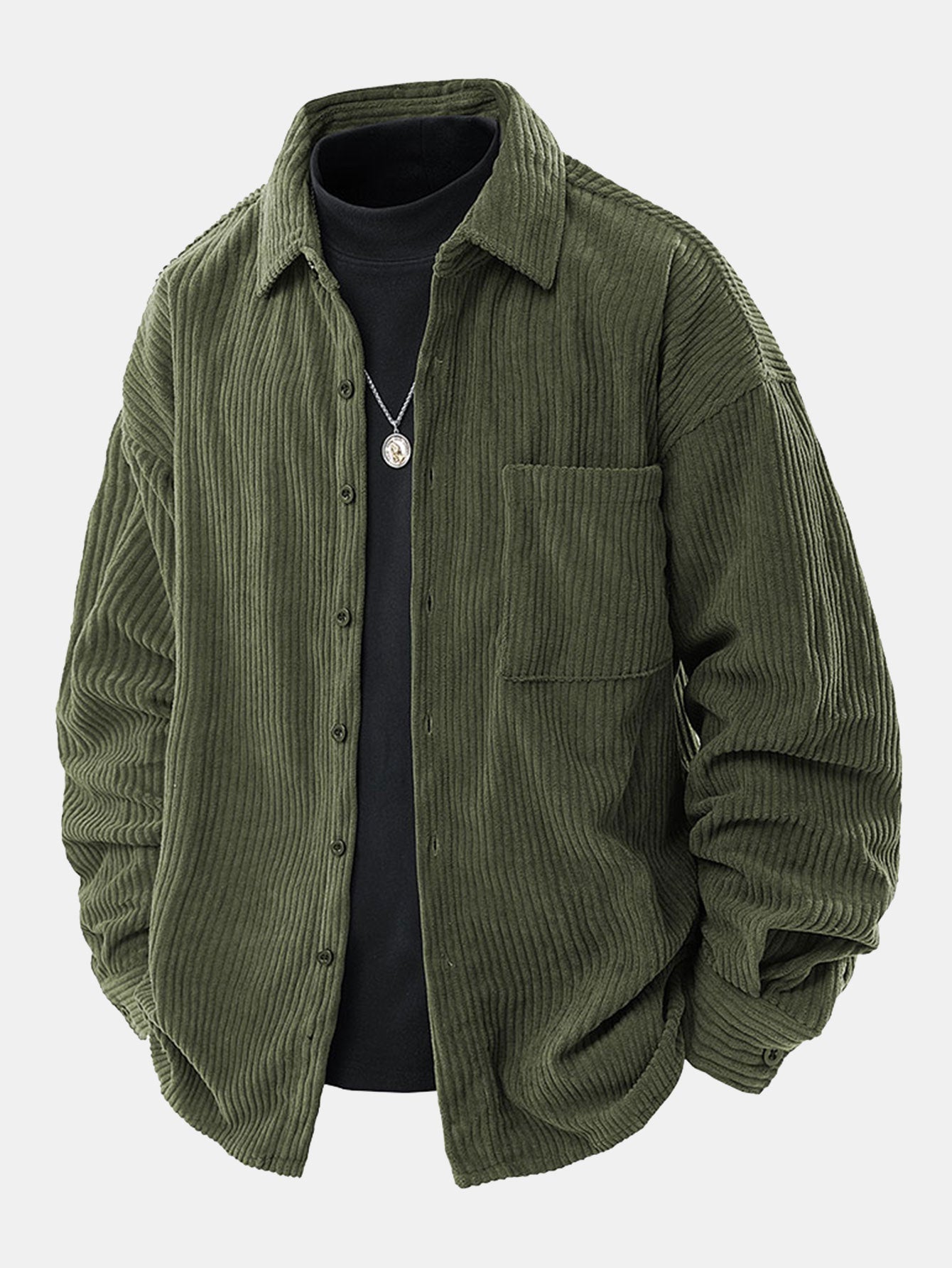 Relax Fit Button Up Corduroy Shirt