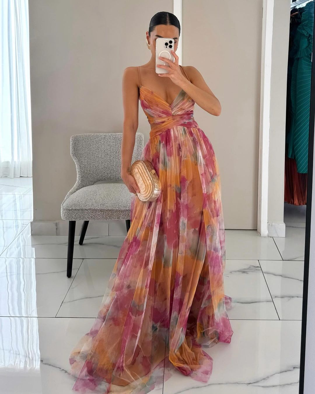 Giselle - Robe maxi envoûtante à imprimé floral